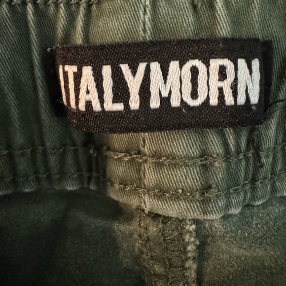 Italymorn Mens Khaki Jogger Pants Slim Fit Army Green Small - Picture 6 of 8